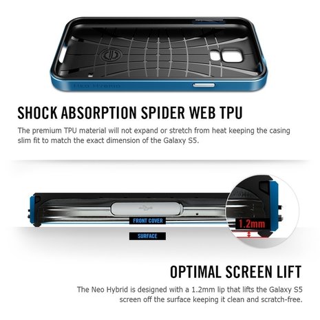 Spigen SGP Neo Hybrid case Galaxy S5 Eletric Blauw